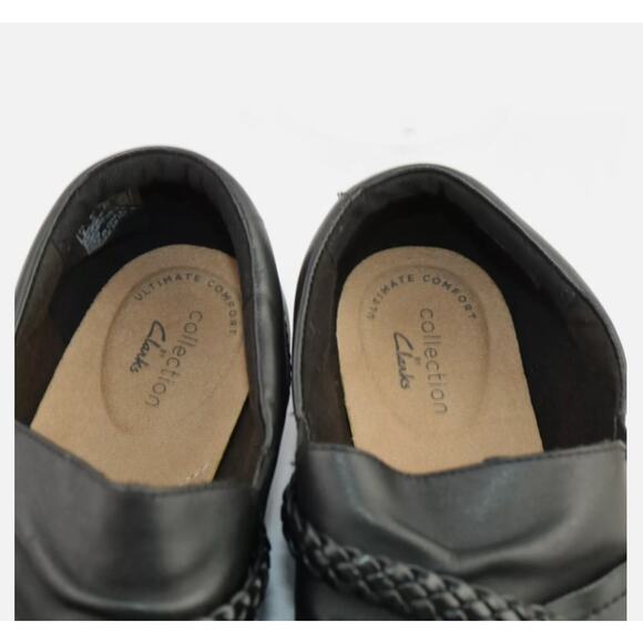 Clarks Collection Leather Slip Ons Cora Braid size 9M - Picture 7 of 7